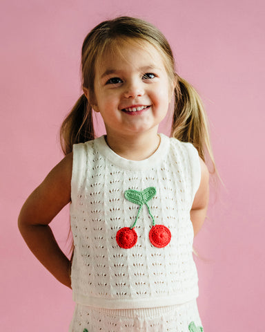 LA MER CROCHET TANK IN CREAM