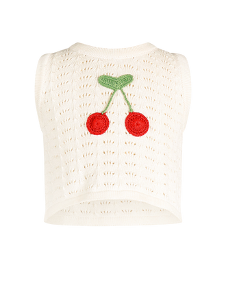 LA MER CROCHET TANK IN CREAM