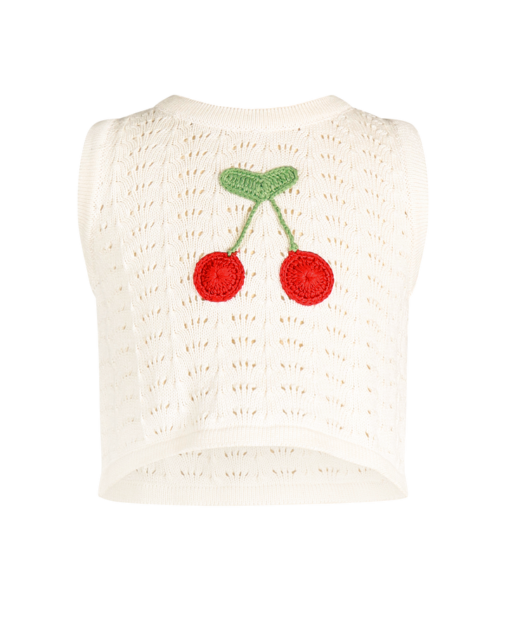 LA MER CROCHET TANK IN CREAM