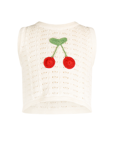 LA MER CROCHET TANK IN CREAM