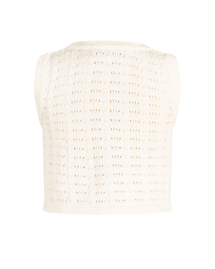 LA MER CROCHET TANK IN CREAM