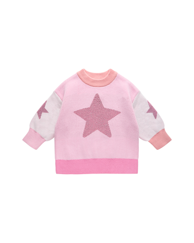 METALLIC STARS BABY LACEY JUMPER
