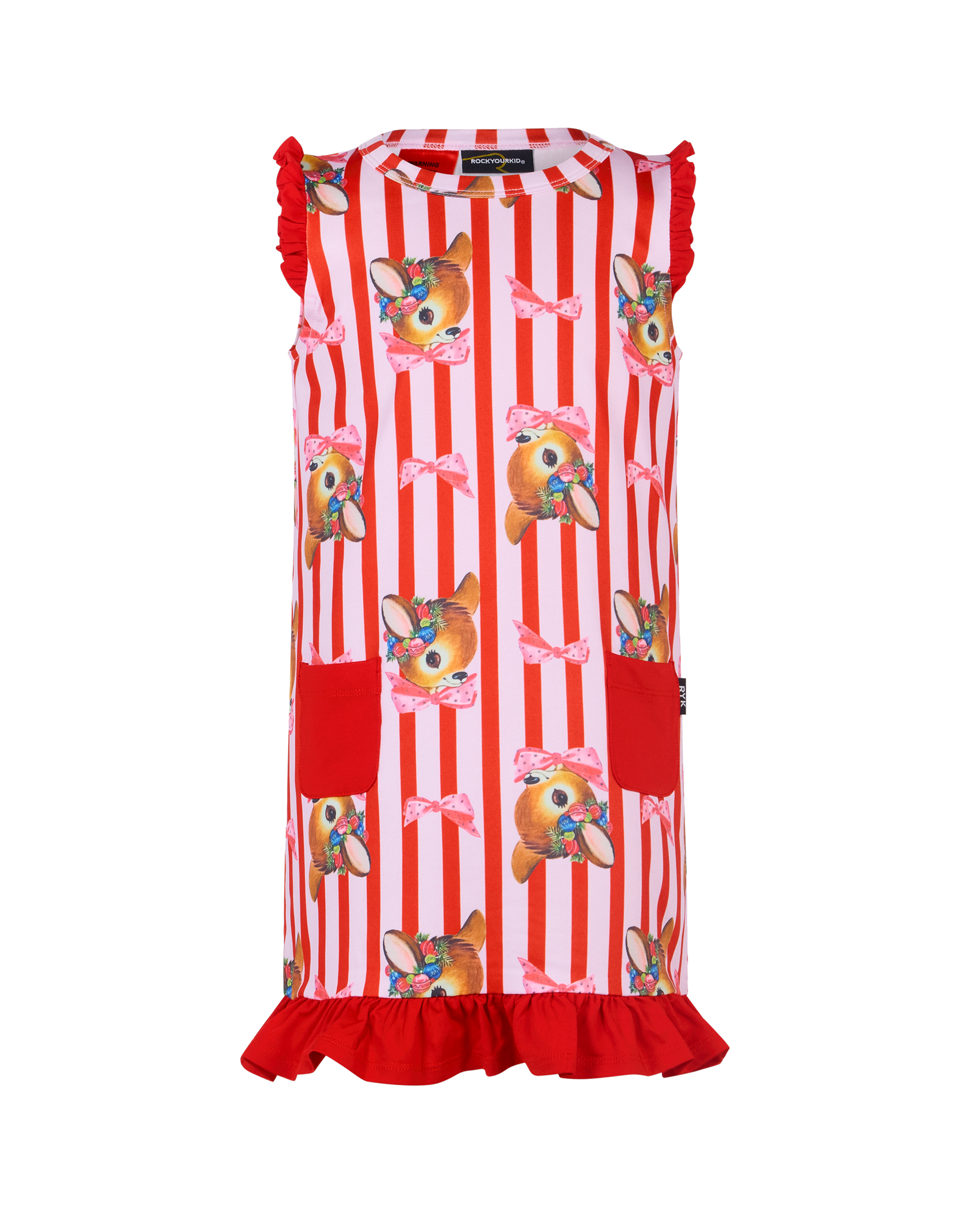 OH DEER RED CANDY STRIPE GRACIE NIGHTIE