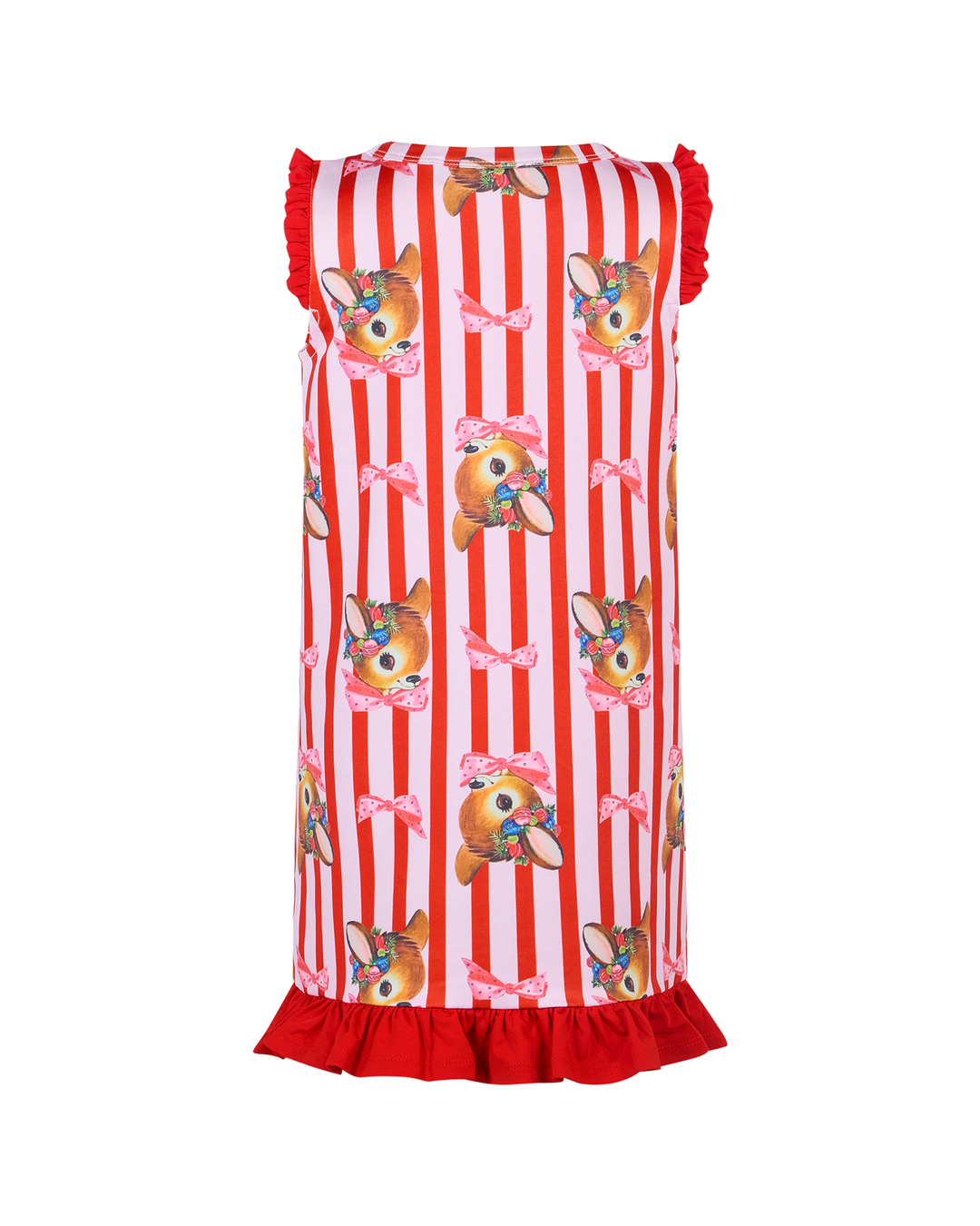 OH DEER RED CANDY STRIPE GRACIE NIGHTIE