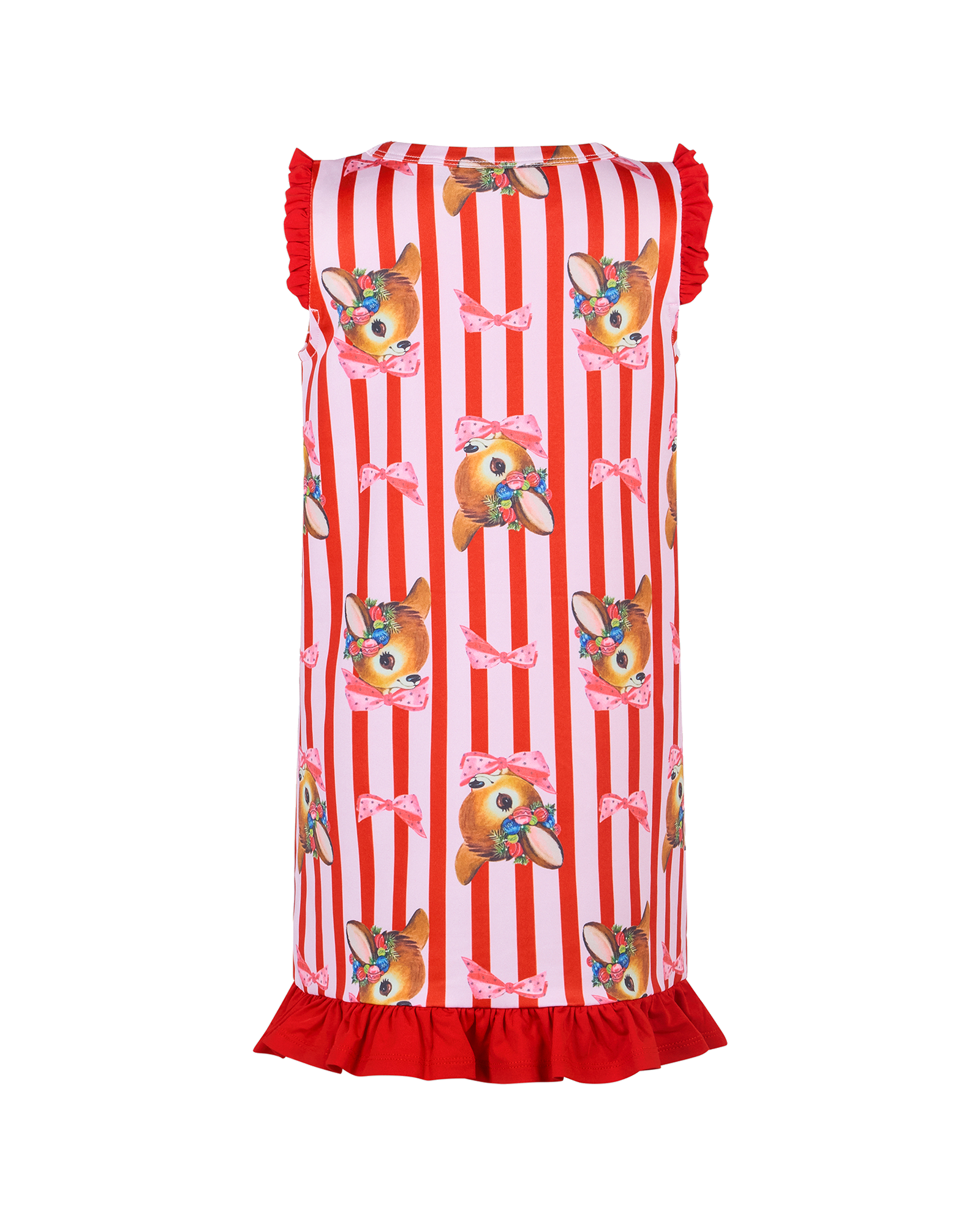 OH DEER RED CANDY STRIPE GRACIE NIGHTIE
