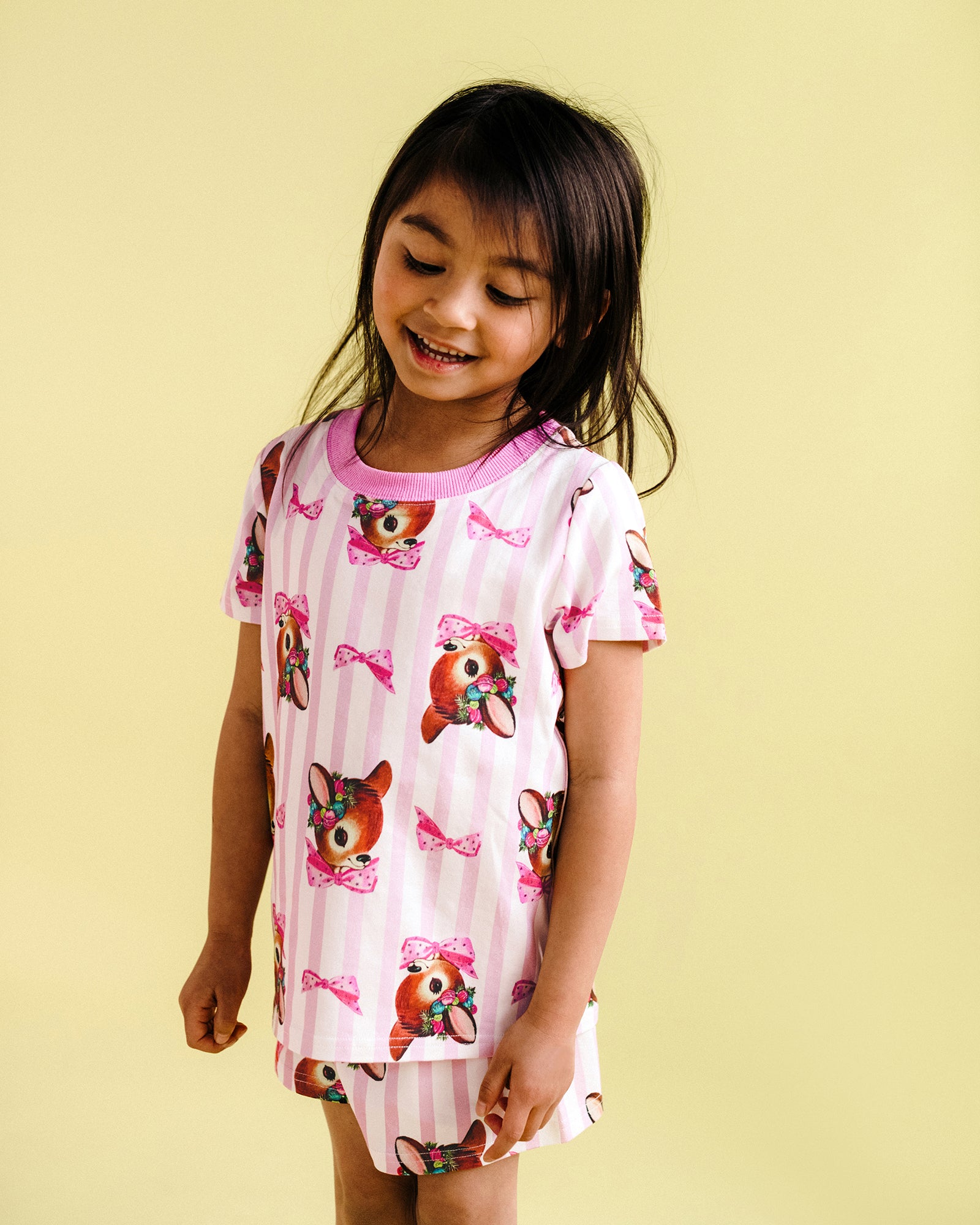 OH DEER PINK CANDY STRIPE PIPPA PJ SLEEP SET