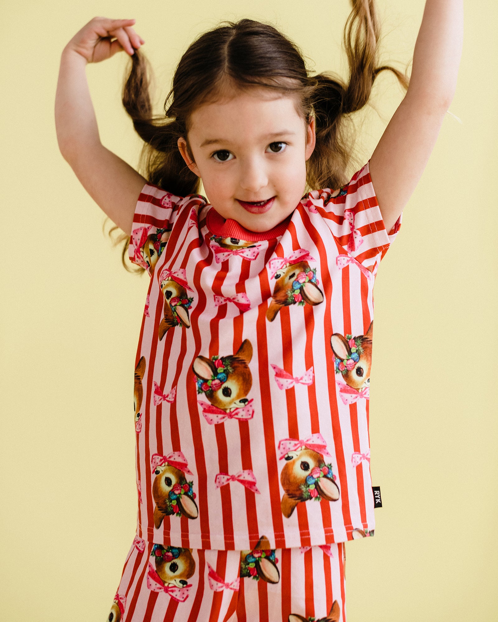 OH DEER RED CANDY STRIPE PIPPA PJ SLEEP SET