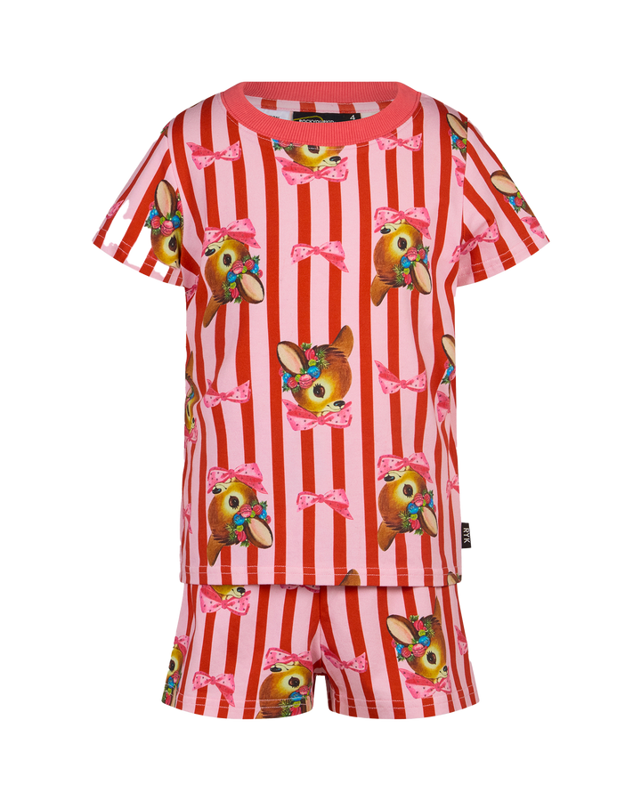 OH DEER RED CANDY STRIPE PIPPA PJ SLEEP SET | Rock Your Baby