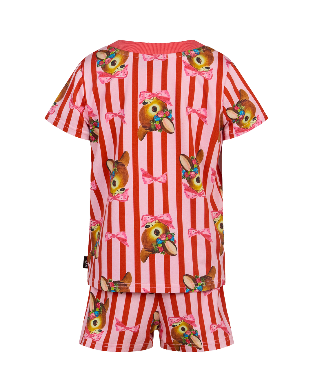 OH DEER RED CANDY STRIPE PIPPA PJ SLEEP SET