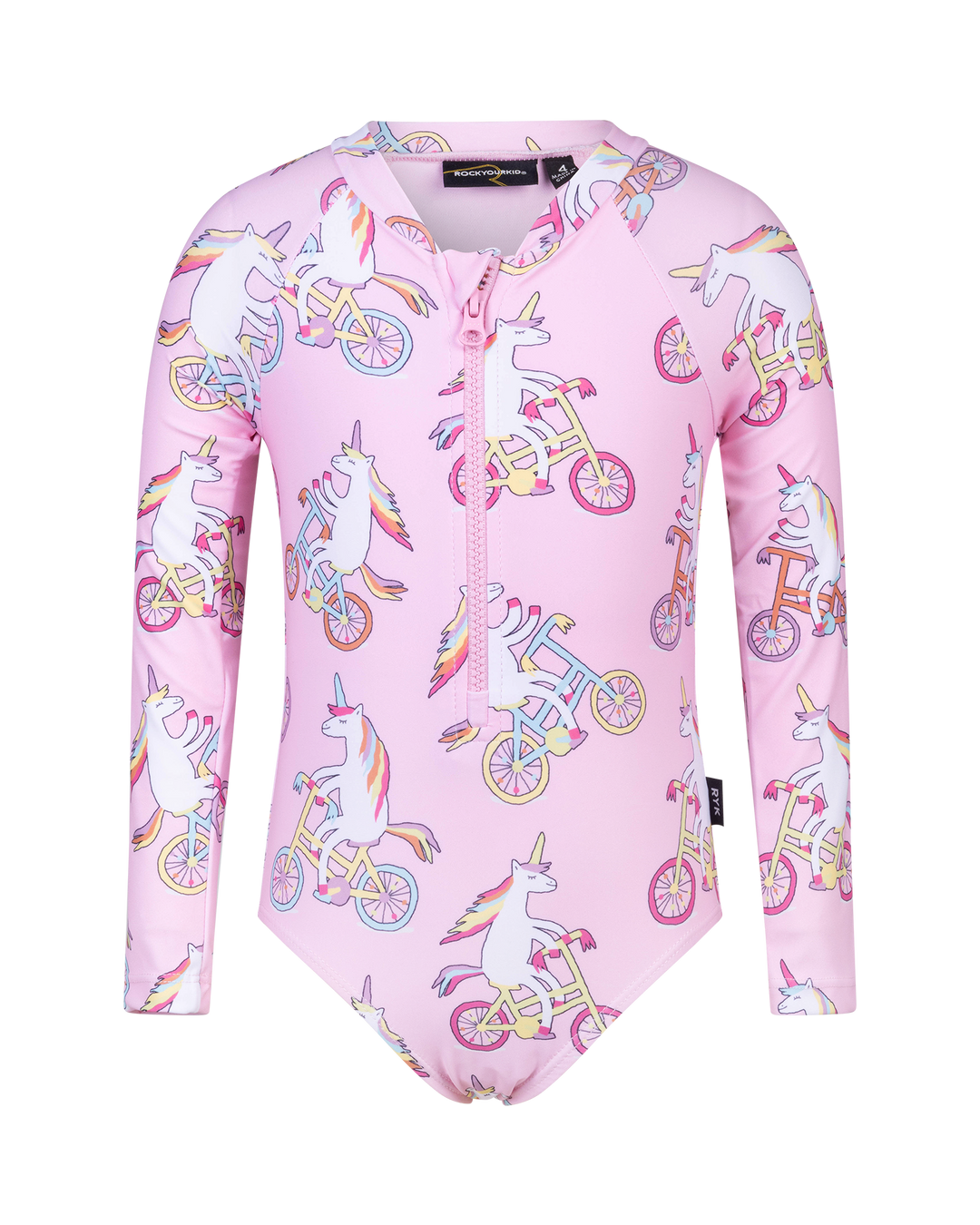 UNICORN BIKE LONG SLEEVE PEARL PADDLE SUIT | Rock Your Baby
