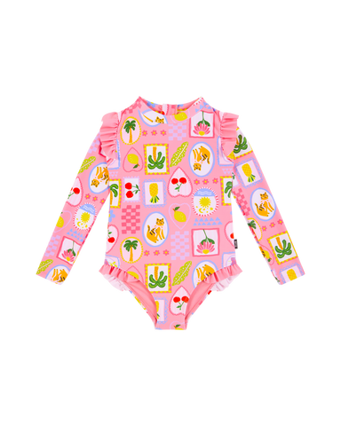 TROPICAL BEACH RESORT LONG SLEEVE PRETTY PADDLE SUIT