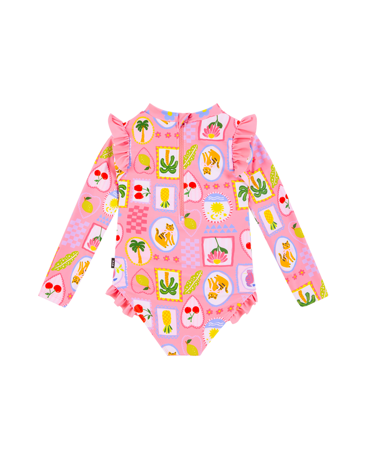 TROPICAL BEACH RESORT LONG SLEEVE PRETTY PADDLE SUIT