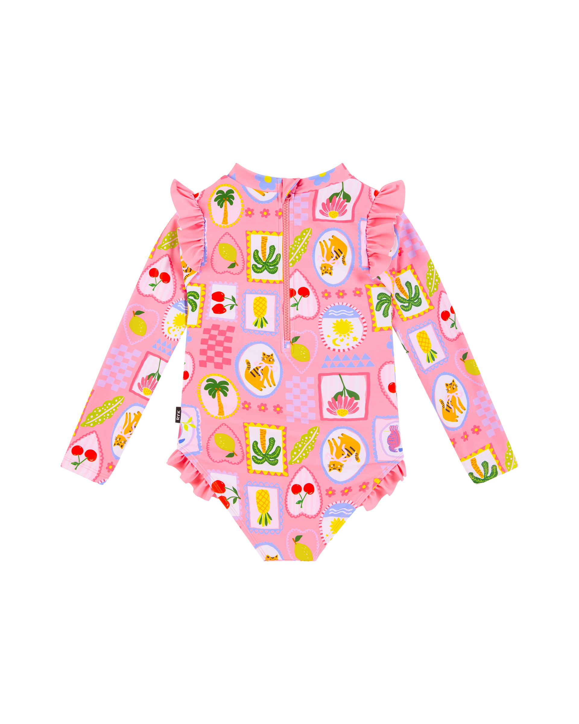 TROPICAL BEACH RESORT LONG SLEEVE PRETTY PADDLE SUIT