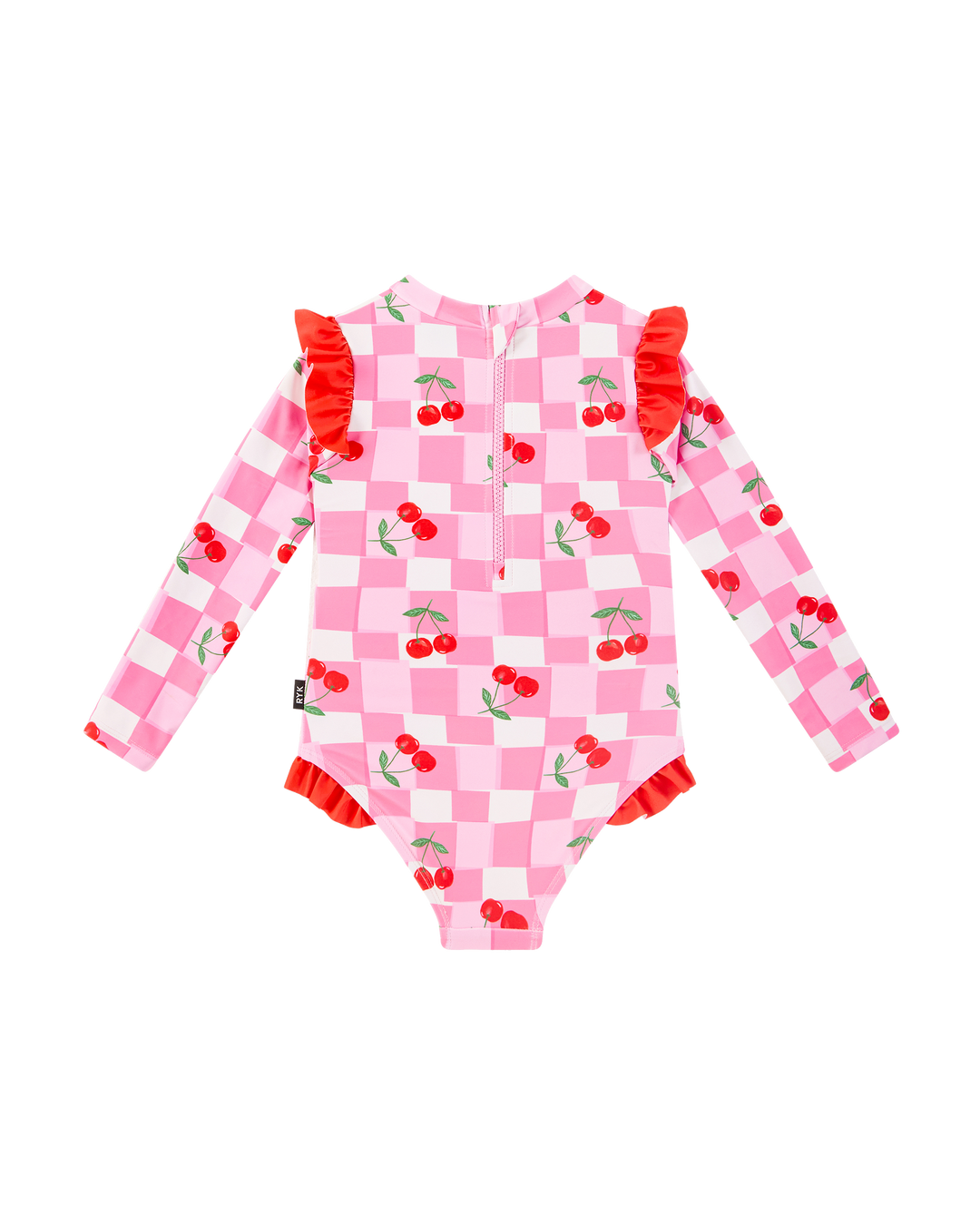 GINGHAM CHERRY LONG SLEEVE PRETTY PADDLE SUIT