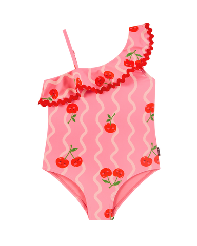 CHERRY SQUIGGLE SHELLY ONE PIECE SWIM SUIT