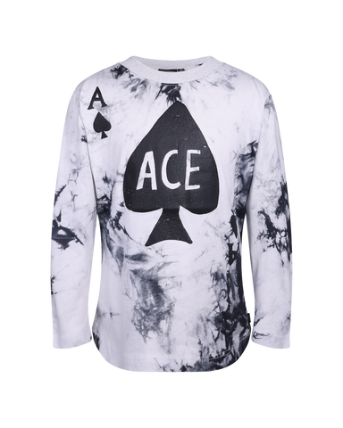 ACE SPADE LONG SLEEVE TIE DYE T-SHIRT