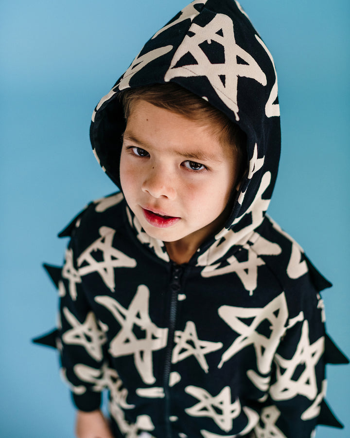 GRAFFITI FRENCH TERRY SWEATER IN BLACK