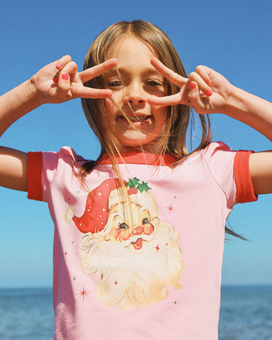 JOLLY SANTA SHORT SLEEVE BILLIE RINGER T-SHIRT