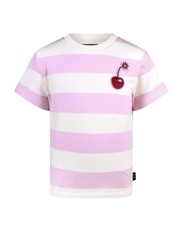 PINK STRIPE SHORT SLEEVE BOXY T-SHIRT