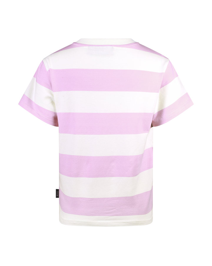 PINK STRIPE SHORT SLEEVE BOXY T-SHIRT
