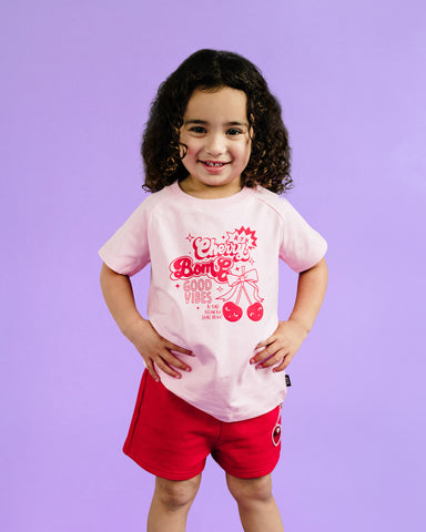 CHERRY BOMB! SHORT SLEEVE KYLIE RAGLAN T-SHIRT