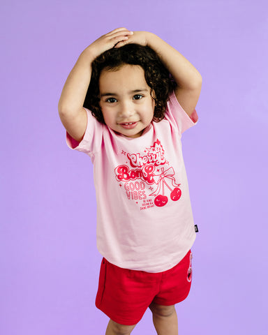 CHERRY BOMB! SHORT SLEEVE KYLIE RAGLAN T-SHIRT