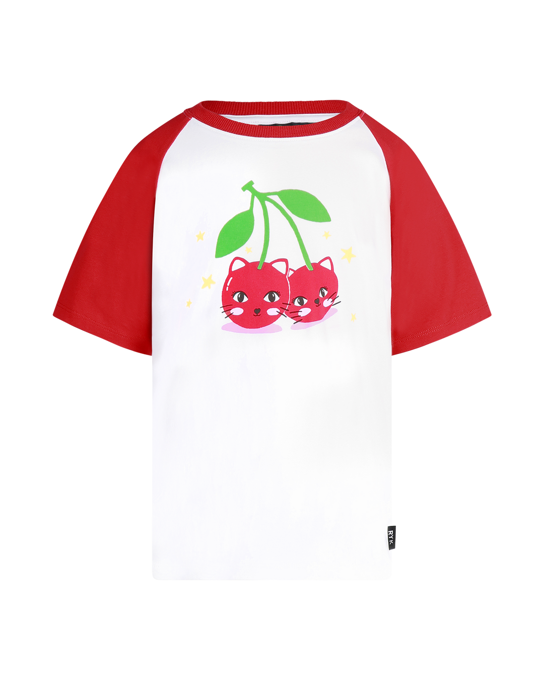 CHERRY CAT SHORT SLEEVE KYLIE RAGLAN T-SHIRT | Rock Your Baby