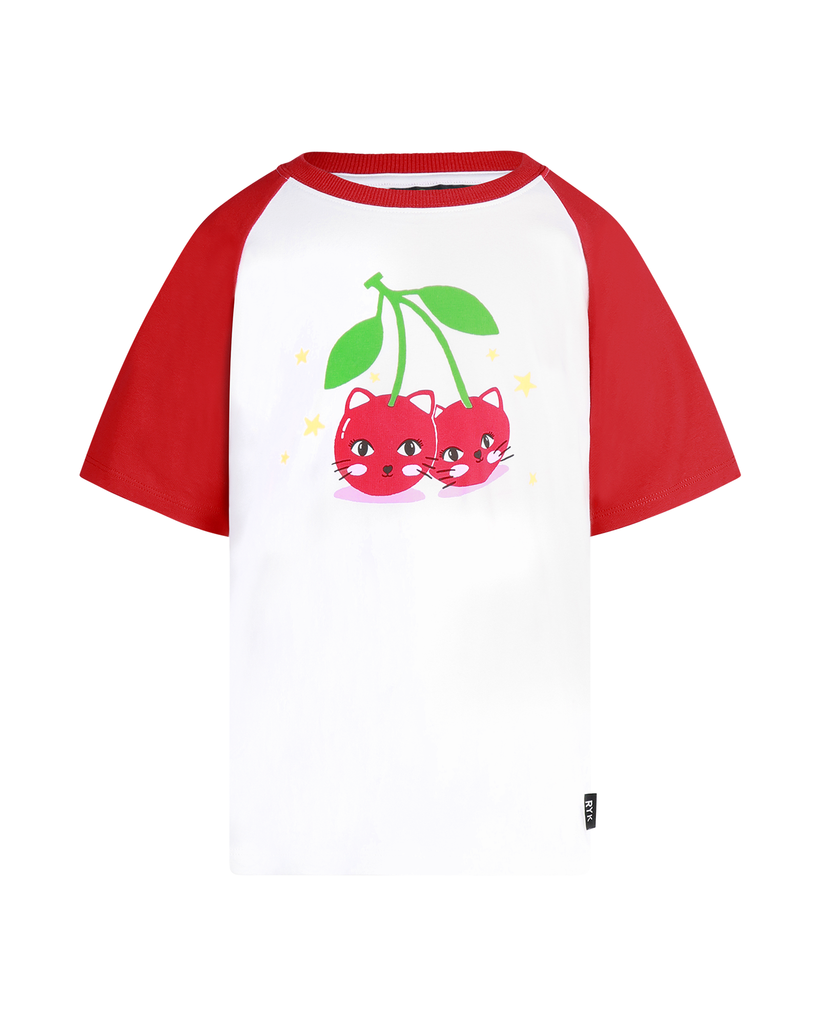 CHERRY CAT SHORT SLEEVE KYLIE RAGLAN T-SHIRT