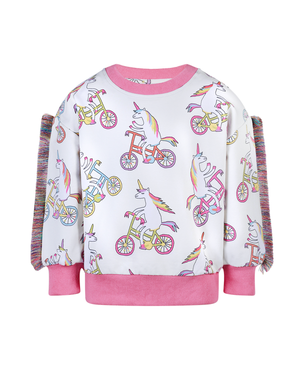 UNICORN BIKE FUNKY FRINGE SWEATSHIRT | Rock Your Baby
