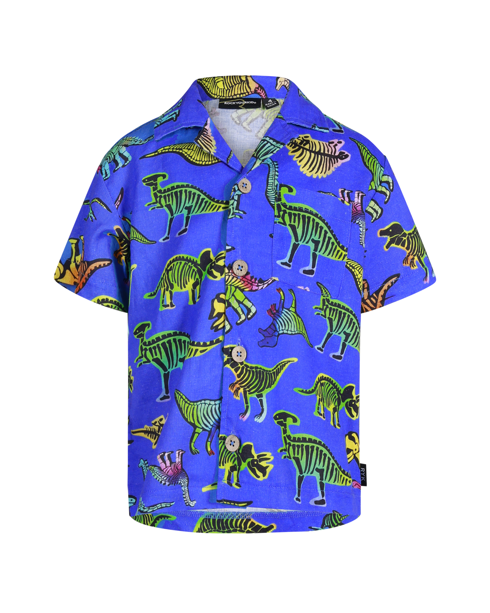 DINO POP SHORT SLEEVE SHIRT IN BLUE | Rock Your Baby