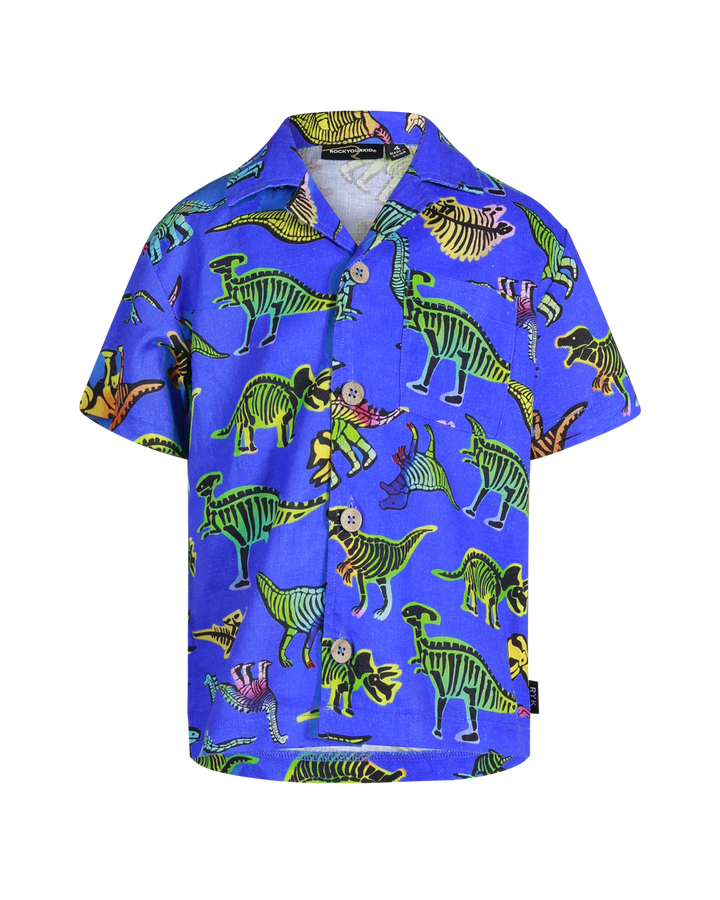 DINO POP SHORT SLEEVE SHIRT IN BLUE | Rock Your Baby