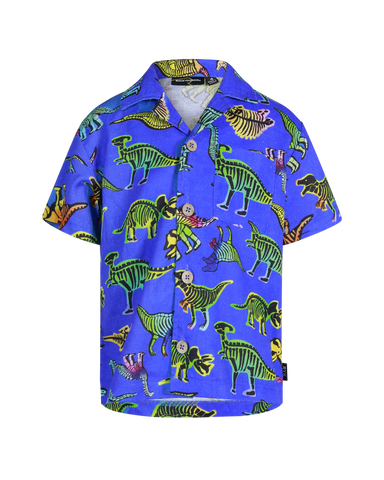 DINO POP SHORT SLEEVE SHIRT IN BLUE