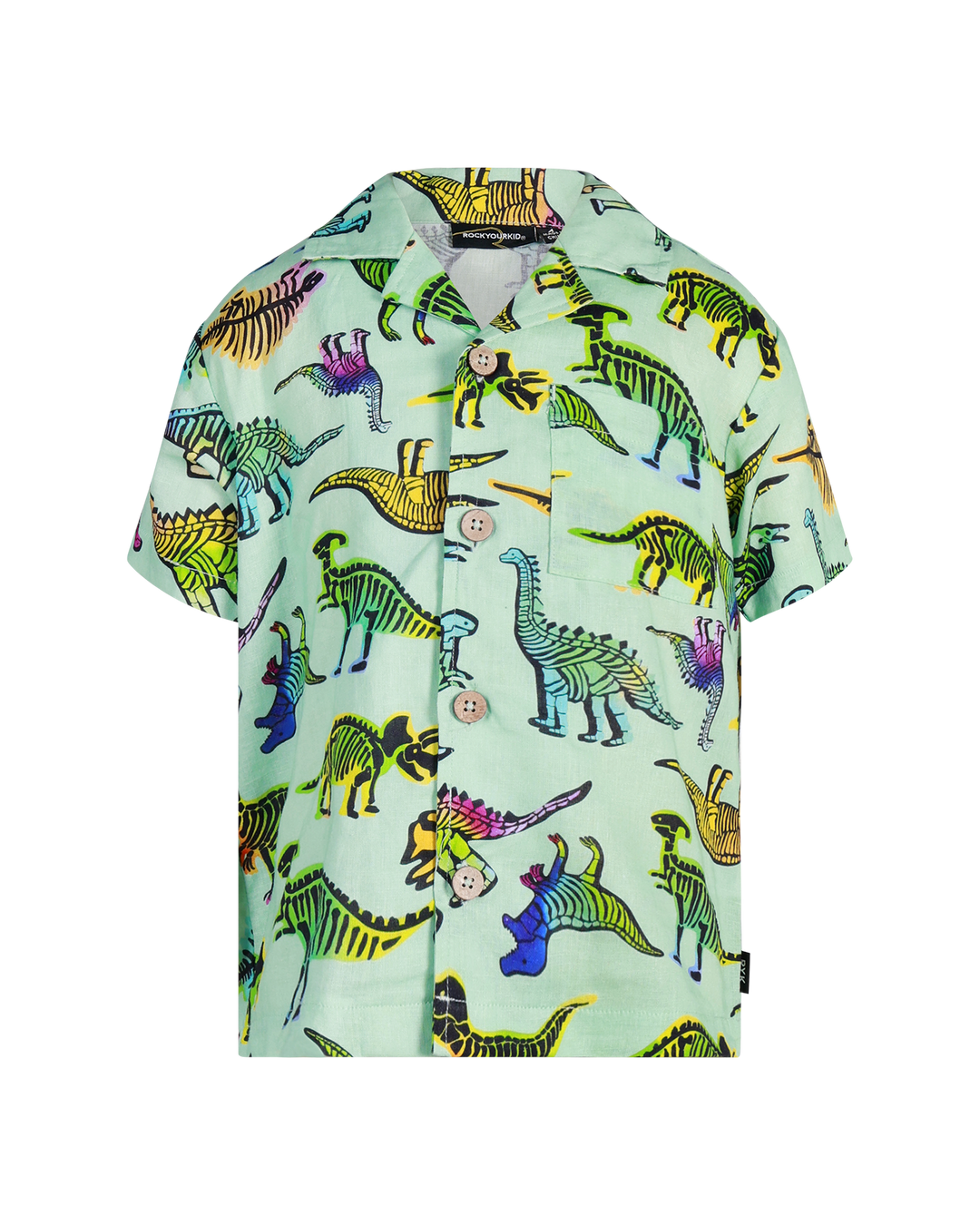 DINO POP SHORT SLEEVE SHIRT IN AQUA | Rock Your Baby