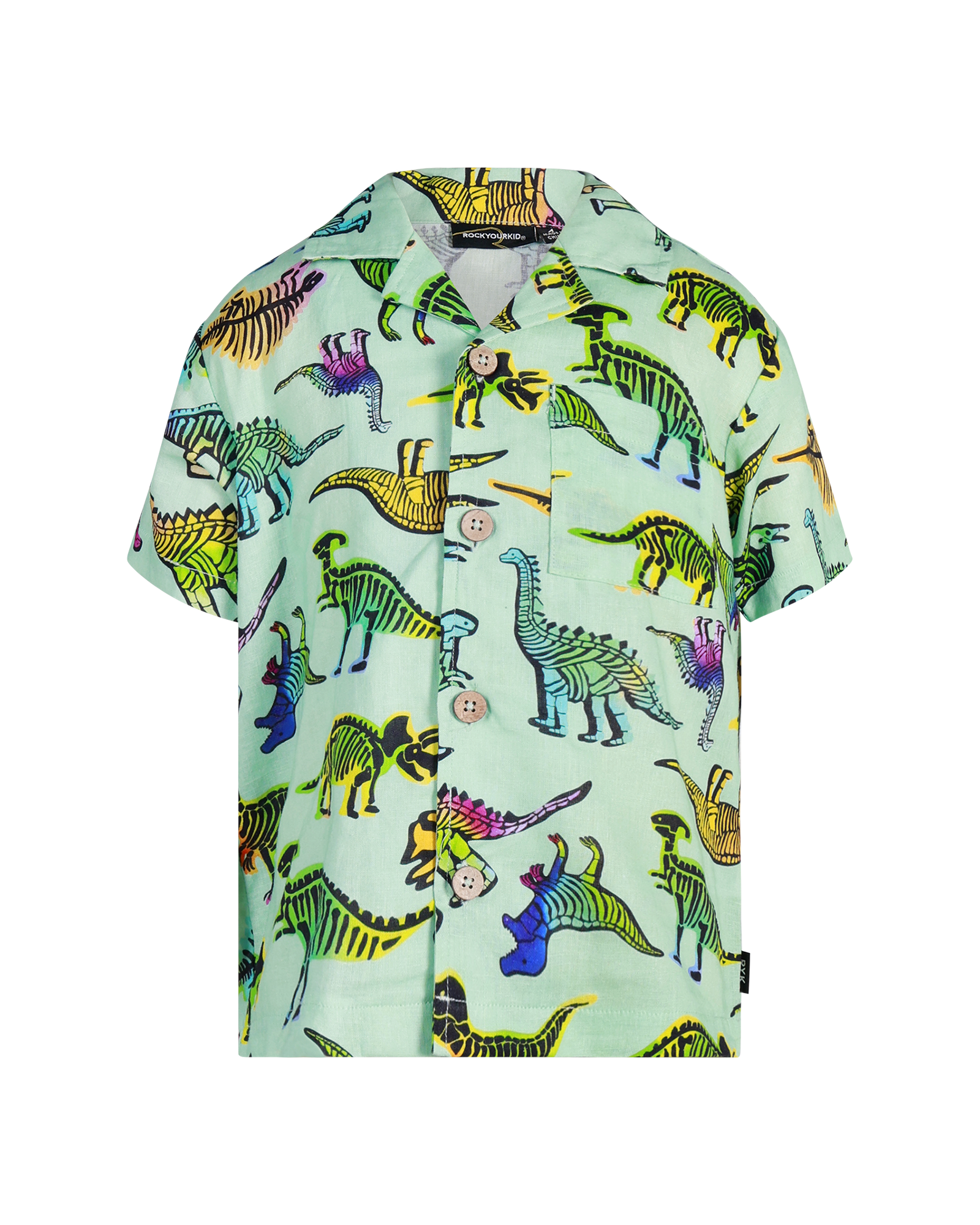 DINO POP SHORT SLEEVE SHIRT IN AQUA | Rock Your Baby