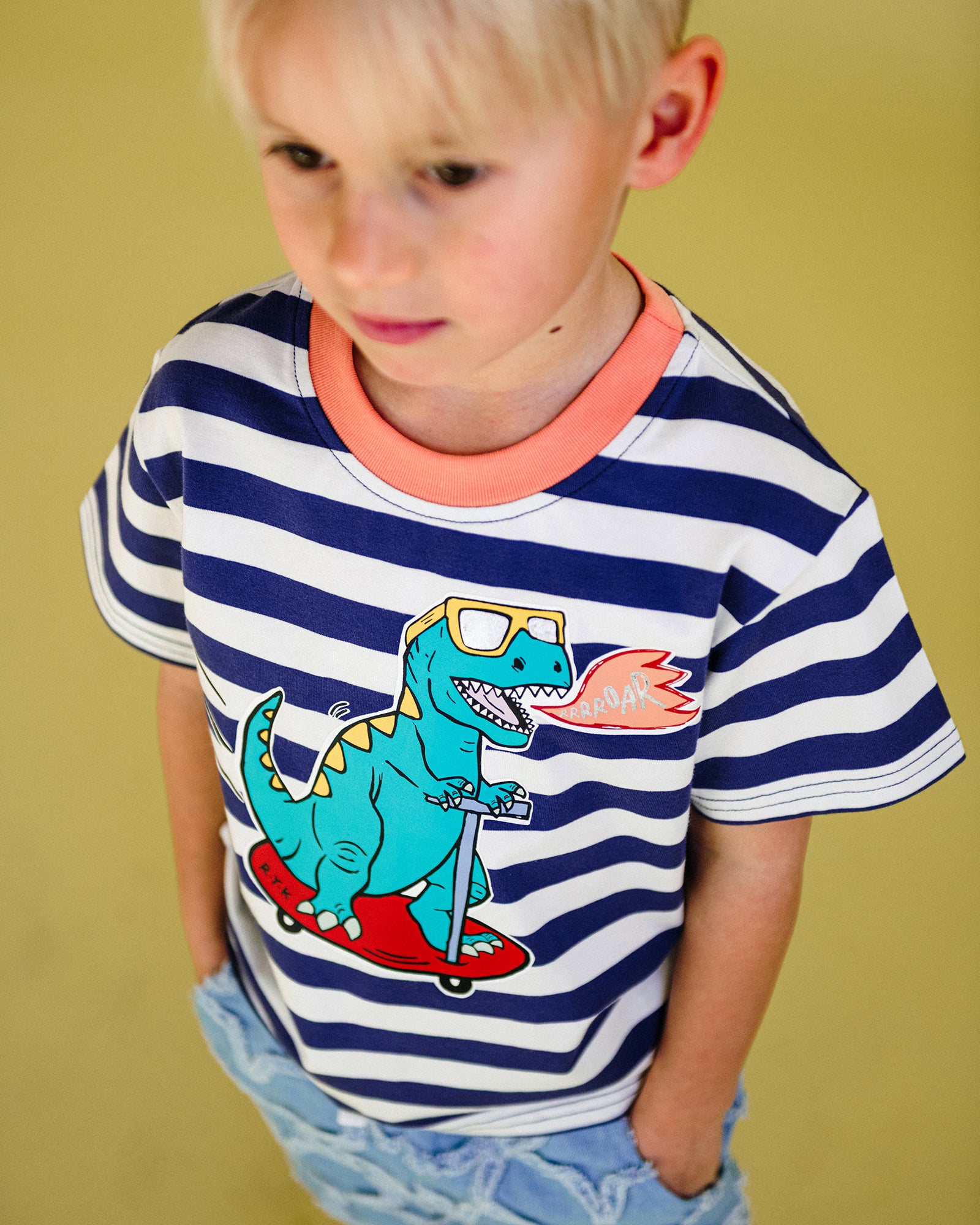 SCOOTA-SAURUS STRIPE SHORT SLEEVE T-SHIRT