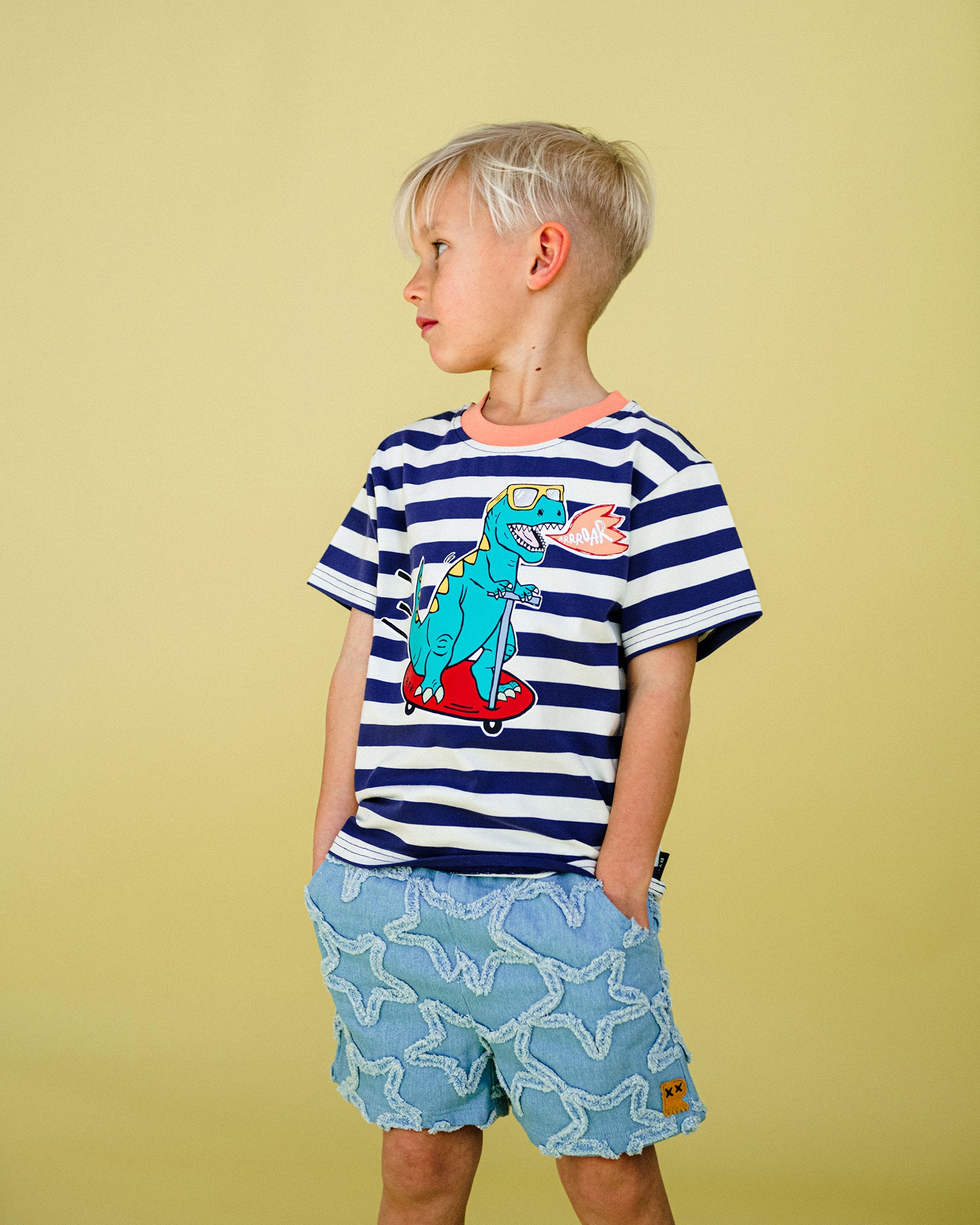 SCOOTA-SAURUS STRIPE SHORT SLEEVE T-SHIRT
