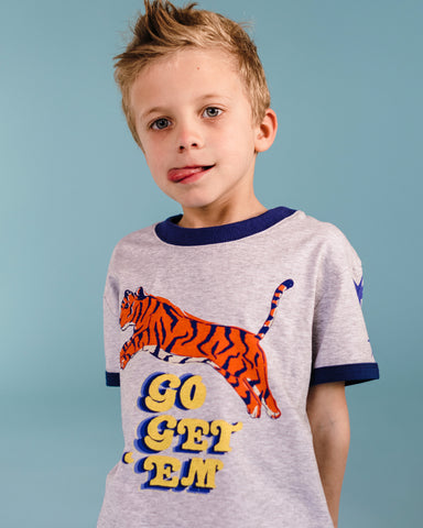 GO GET EM RETRO RINGER SHORT SLEEVE T-SHIRT