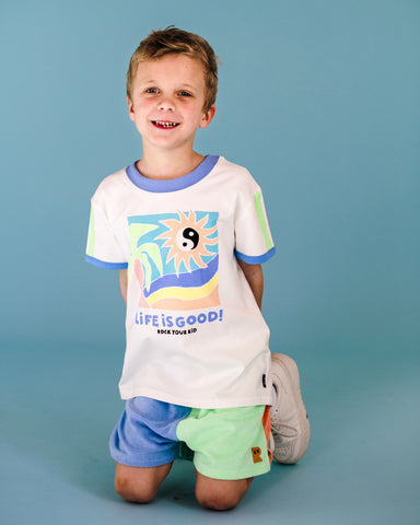 LIFE IS GOOD SHORT SLEEVE RINGER T-SHIRT