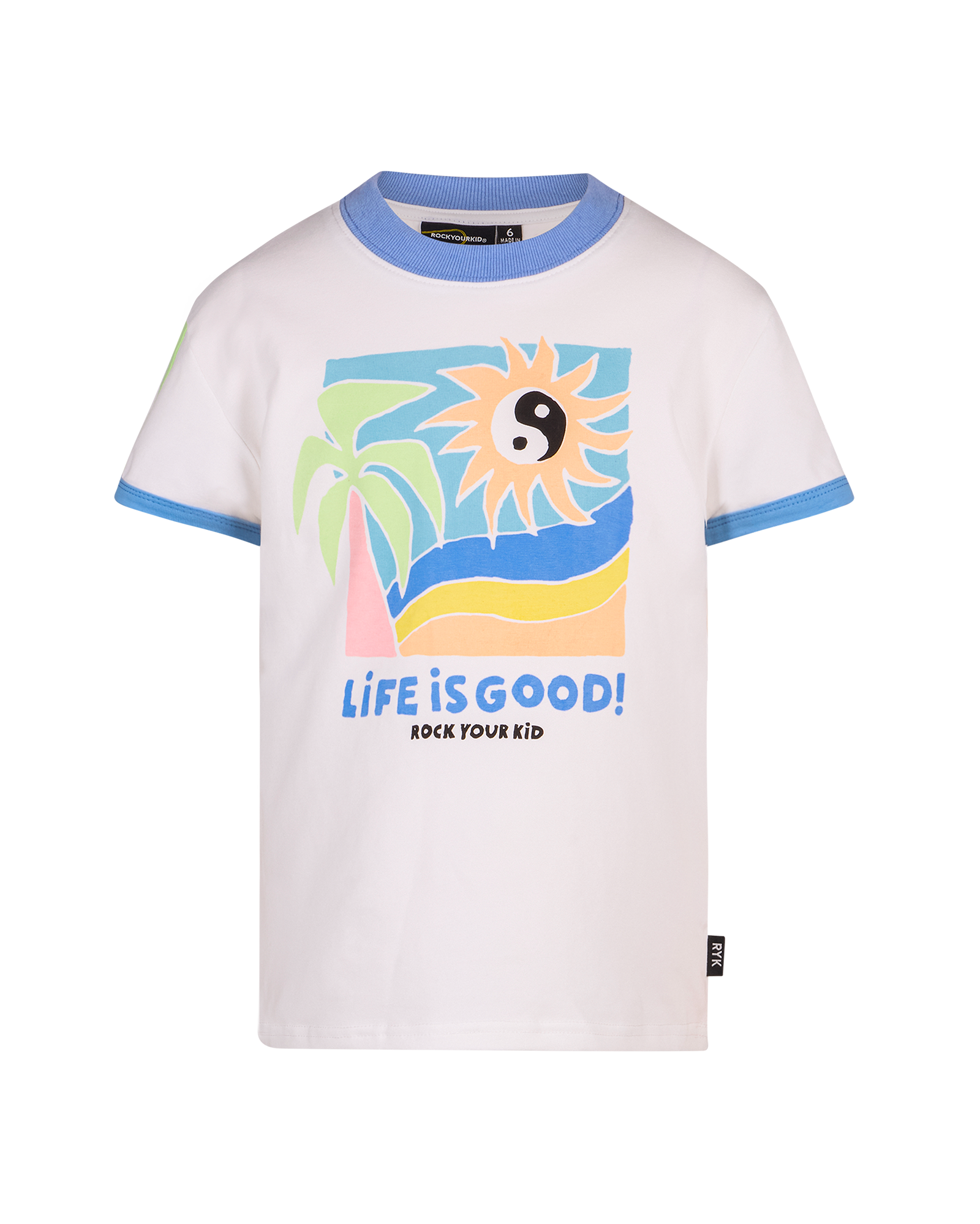 LIFE IS GOOD SHORT SLEEVE RINGER T-SHIRT