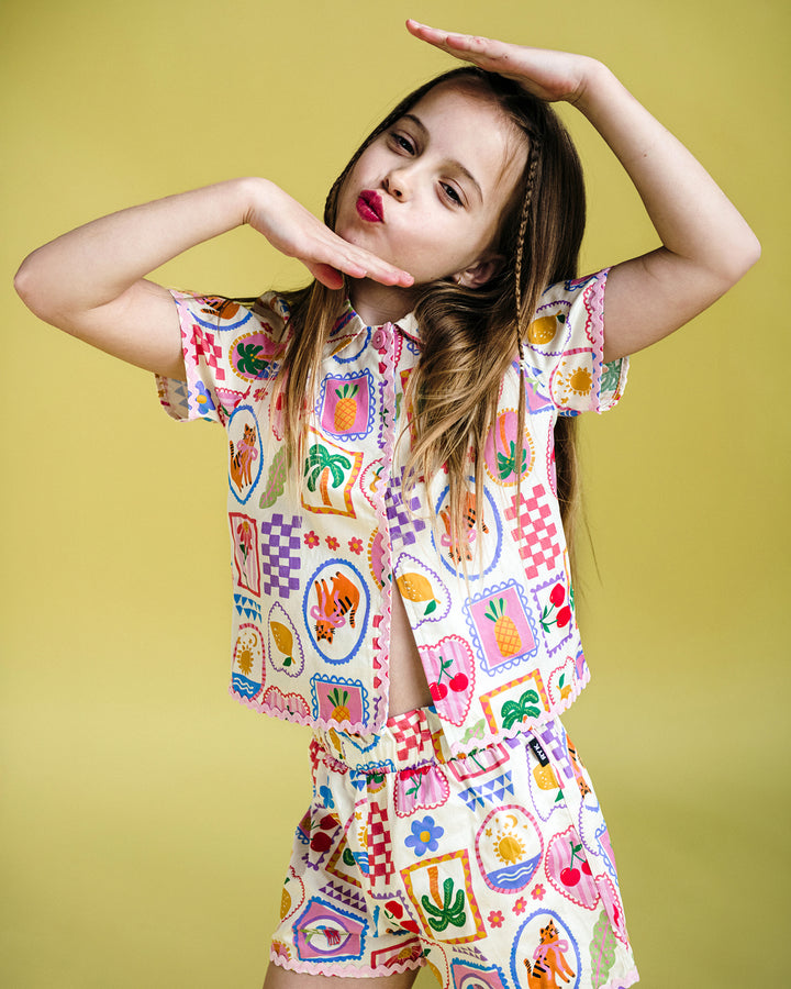 TROPICAL BEACH RESORT WOVEN SHIRT