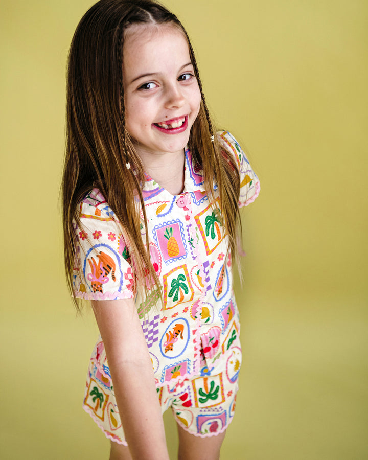 TROPICAL BEACH RESORT WOVEN SHIRT
