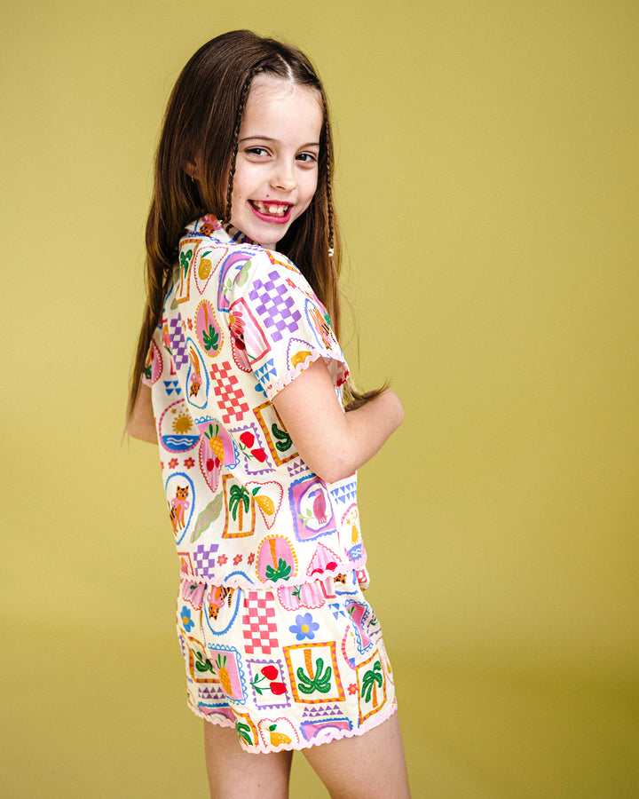 TROPICAL BEACH RESORT WOVEN SHIRT