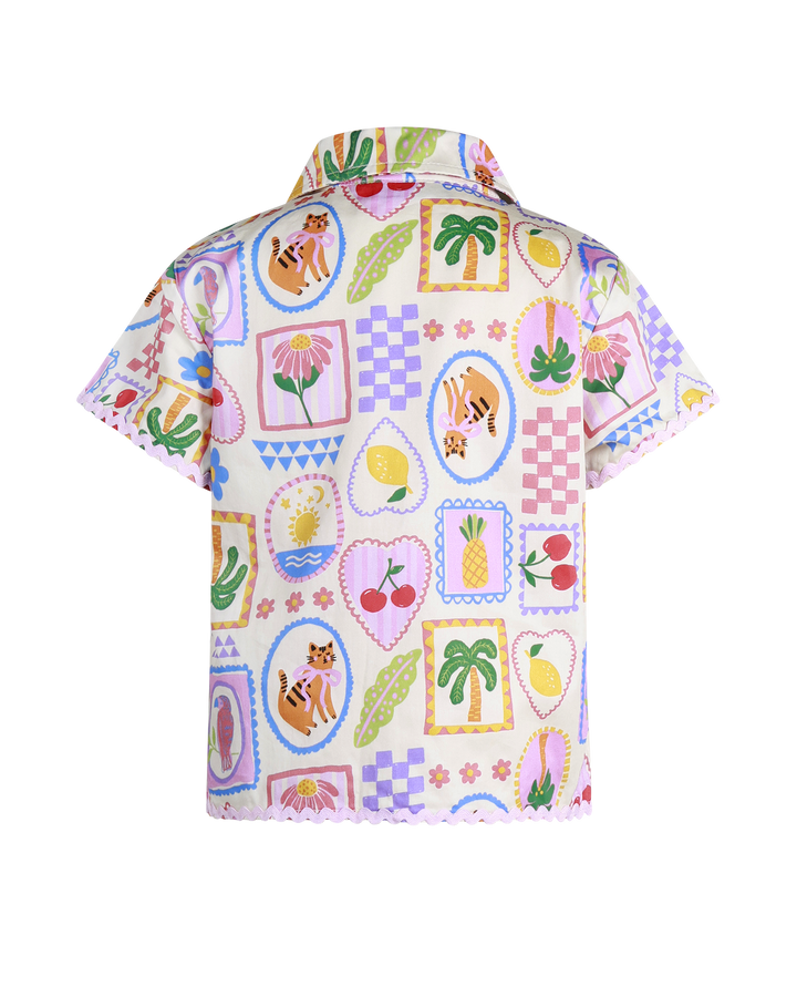 TROPICAL BEACH RESORT WOVEN SHIRT