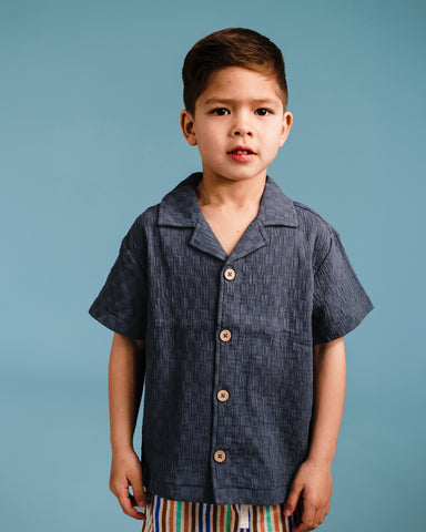 DINO CHECK SHORT SLEEVE TEXTURED SHIRT