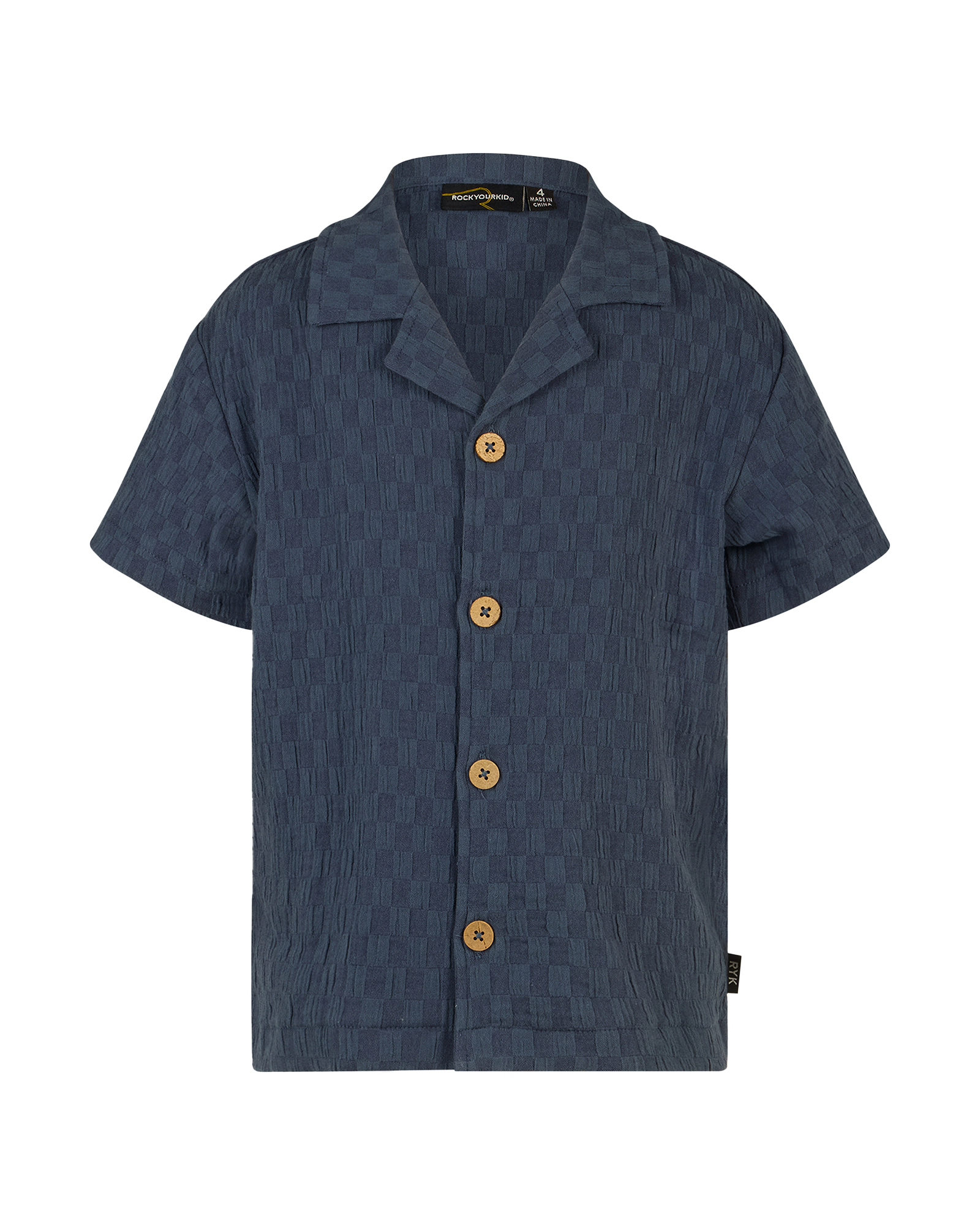 DINO CHECK SHORT SLEEVE TEXTURED SHIRT