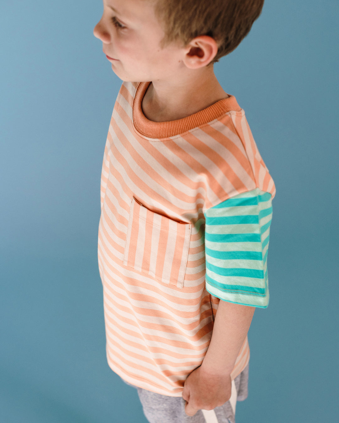 PRINTED STRIPE SHORT SLEEVE T-SHIRT