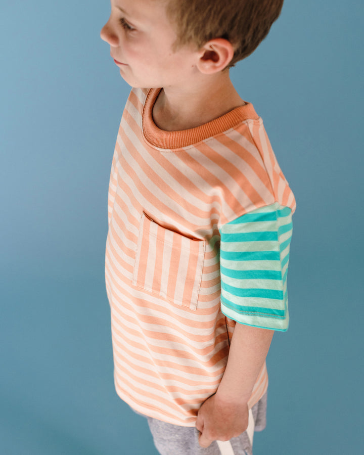 PRINTED STRIPE SHORT SLEEVE T-SHIRT