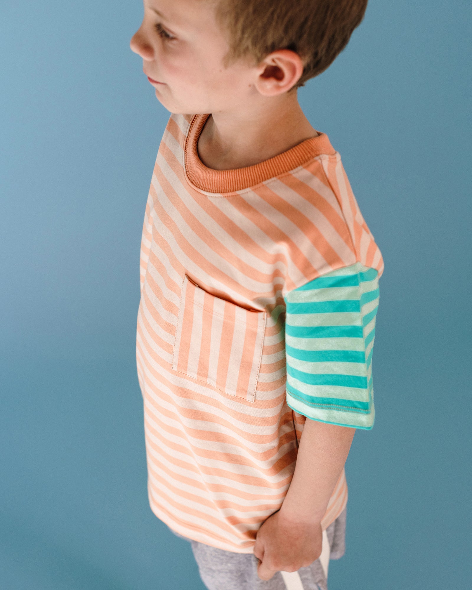 PRINTED STRIPE SHORT SLEEVE T-SHIRT