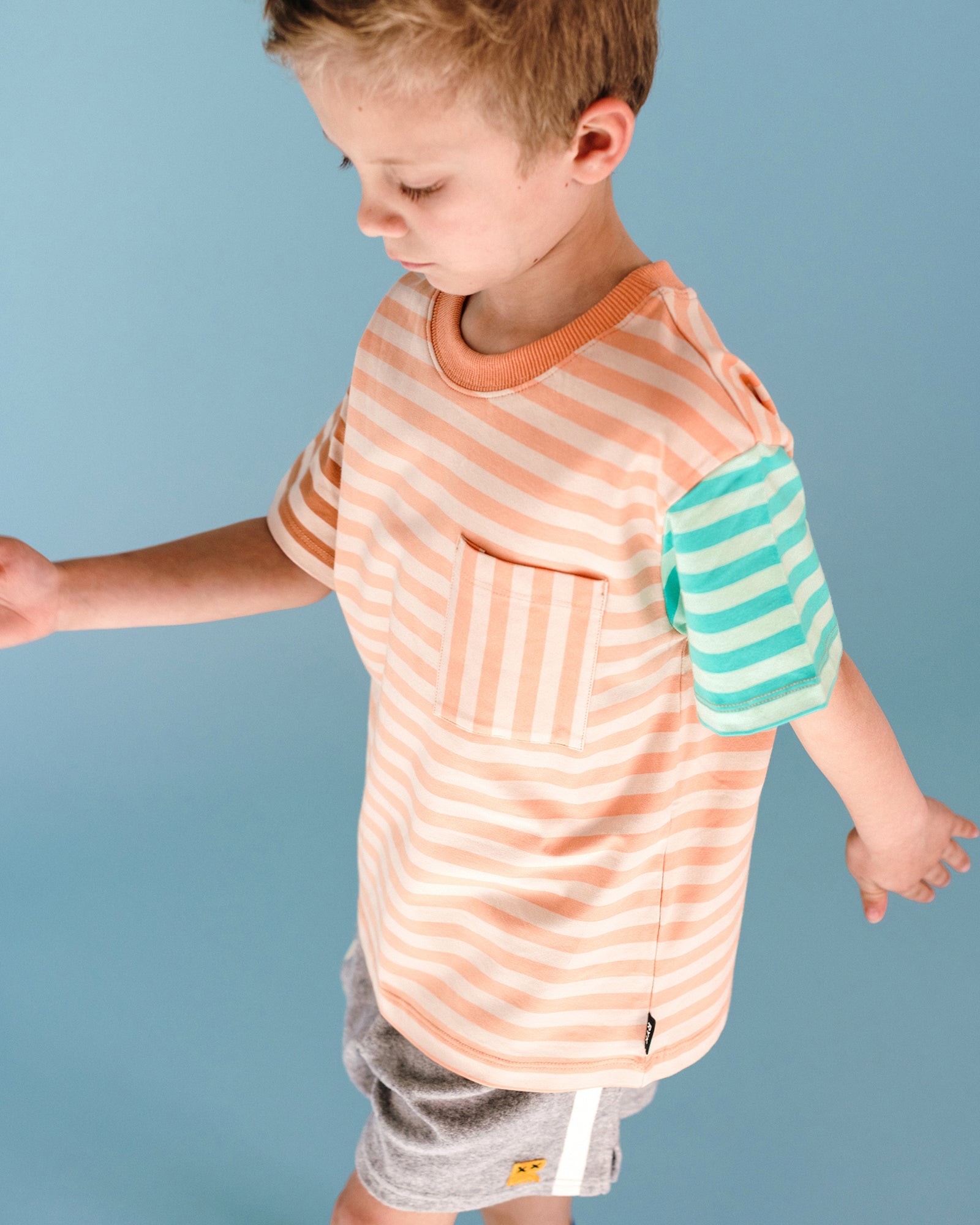 PRINTED STRIPE SHORT SLEEVE T-SHIRT
