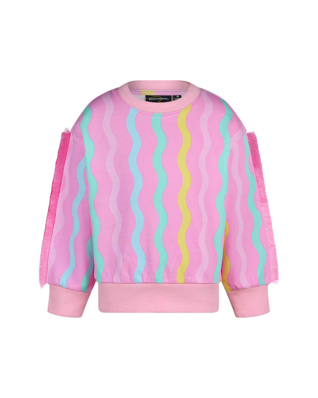 CANDY STRIPE FUNKY FRINGE SWEATSHIRT